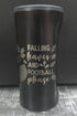Black Slim Koozie Autumn Fall and Football