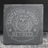 NYC sanitation worker gift – engraved DSNY badge slate coaster set of four