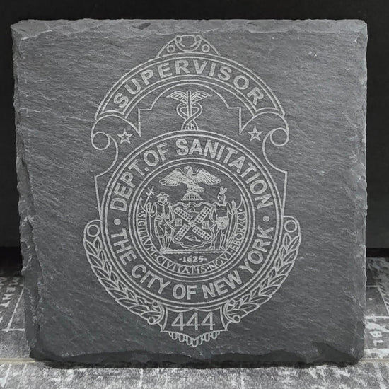 Personalized DSNY Supervisor coasters for retirement, appreciation, or NYC memorabilia