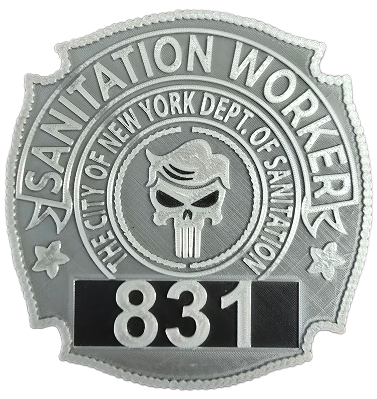 NYC Sanitation Badge – 3D Printed DSNY Replica | Retirement, Promotion & Display Piece image 3