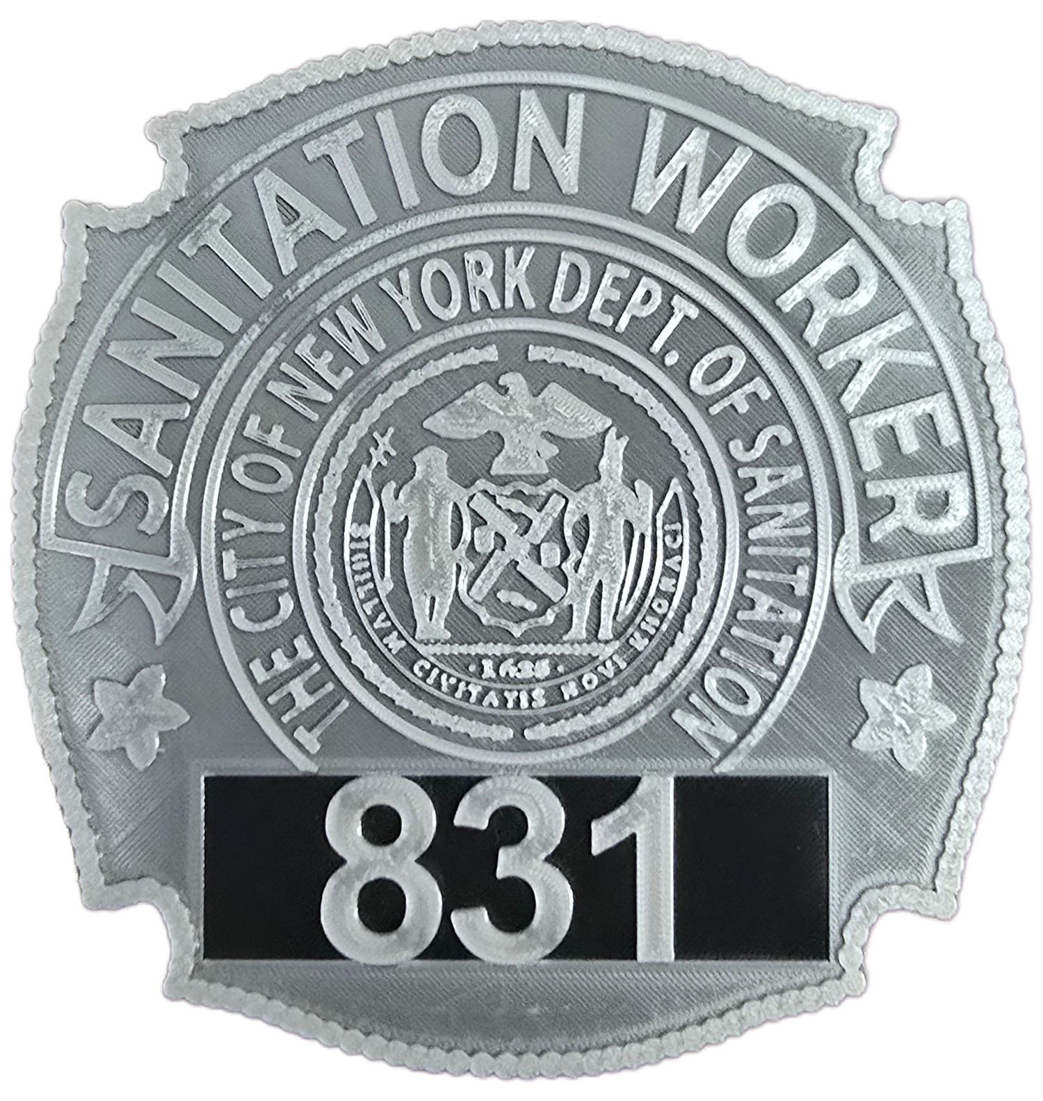NYC Sanitation Badge – 3D Printed DSNY Replica | Retirement, Promotion & Display Piece image 1
