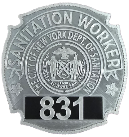 NYC Sanitation Badge – 3D Printed DSNY Replica | Retirement, Promotion & Display Piece image 1