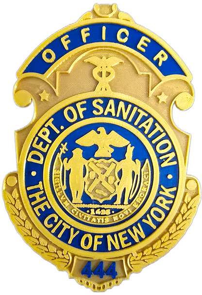 NYC Sanitation Badge – 3D Printed DSNY Replica | Retirement, Promotion & Display Piece image 4