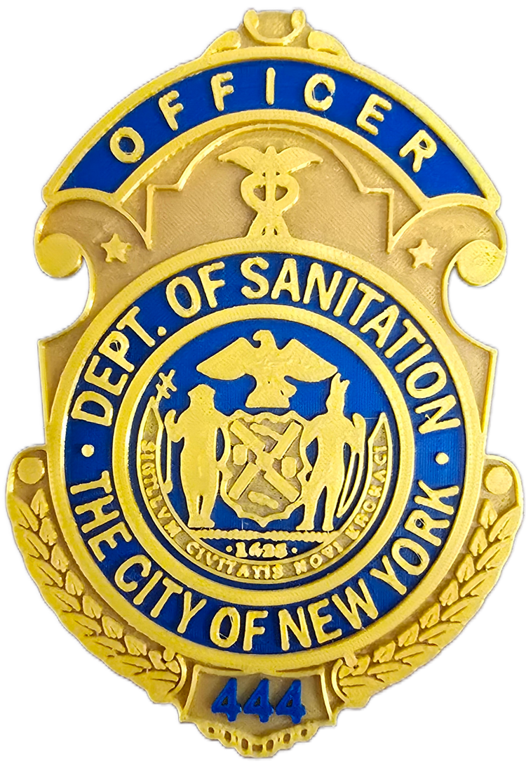 NYC Sanitation Badge – 3D Printed DSNY Replica | Retirement, Promotion & Display Piece image 4