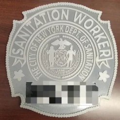 NYC Sanitation Badge – 3D Printed DSNY Replica | Retirement, Promotion & Display Piece