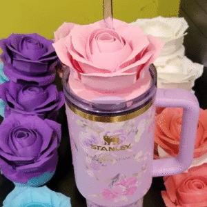 Stanley Tumbler Rose Topper – Floral Lid Accessory for 40oz, 30oz, 20oz Quencher 2.0 | Mother’s Day Gift, Spring Gift